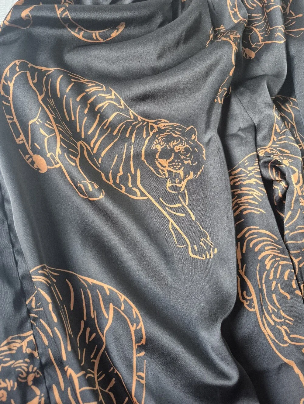 Auden Luxury Sleepware Flare Pant Tiger Print Small